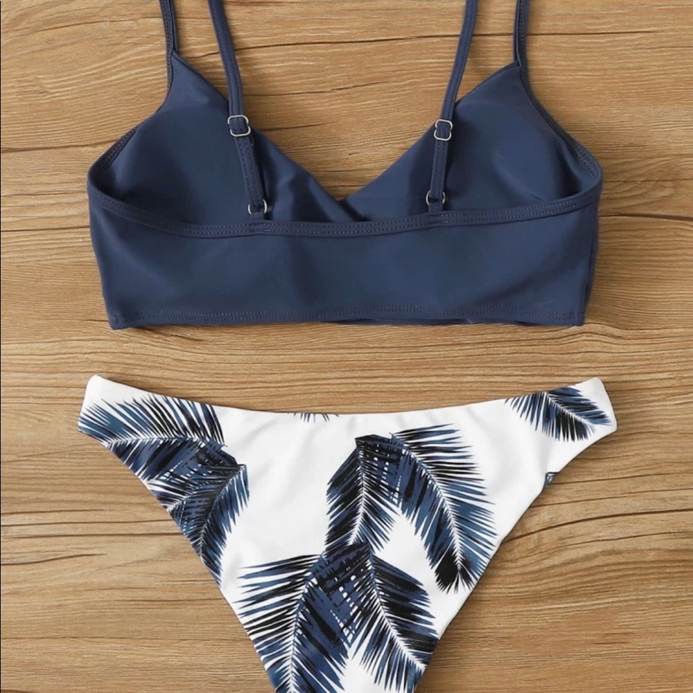 Palm Random Print adjustable strap bikini
